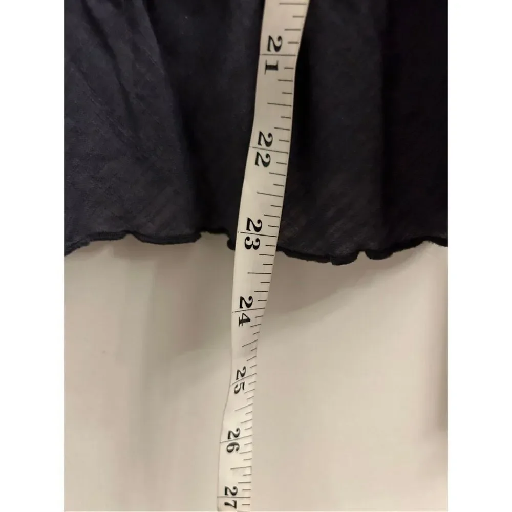 We The Free Multi Media Striped Sweater with ruffle hem Sz XS Preppy Academia